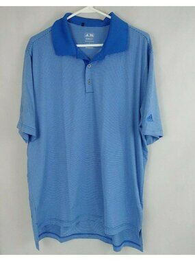 Adidas Climalite Stretch Men's Blue Striped Shirt Size Large
